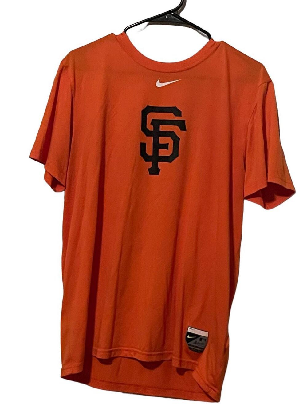 Nike Mens Orange Dri-Fit Fanatics Giants Official Logo T-Shirt Large